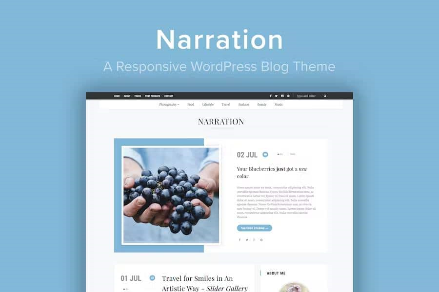 NARRATION – A RESPONSIVE WORDPRESS BLOG THEME